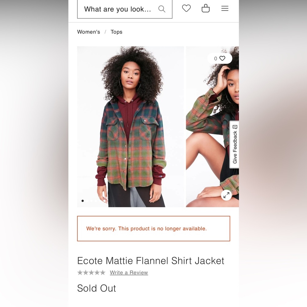 Ecote Mattie Flannel Shirt Jacket size XS/S like new!